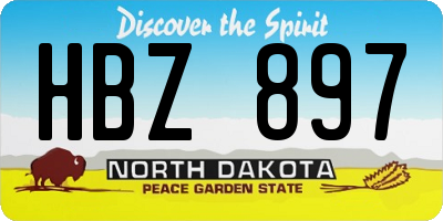 ND license plate HBZ897