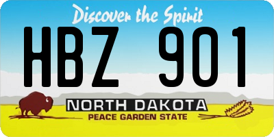 ND license plate HBZ901