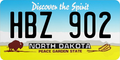 ND license plate HBZ902