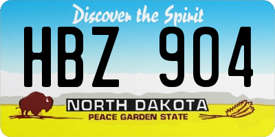 ND license plate HBZ904