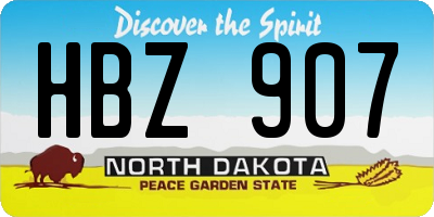 ND license plate HBZ907