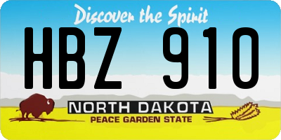 ND license plate HBZ910