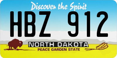 ND license plate HBZ912