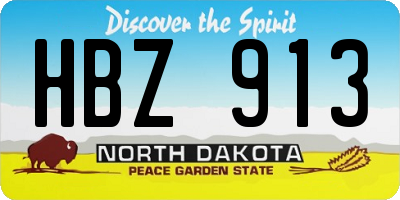 ND license plate HBZ913