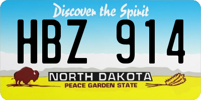 ND license plate HBZ914