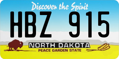 ND license plate HBZ915