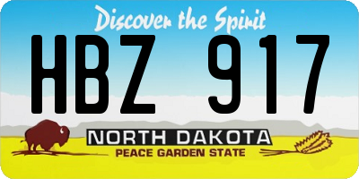 ND license plate HBZ917