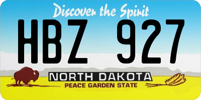 ND license plate HBZ927