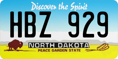 ND license plate HBZ929