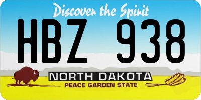 ND license plate HBZ938