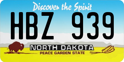 ND license plate HBZ939