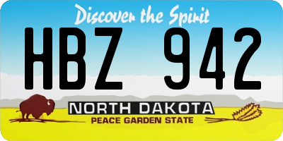 ND license plate HBZ942