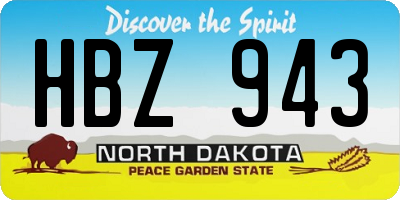 ND license plate HBZ943