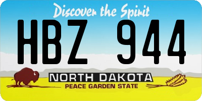 ND license plate HBZ944