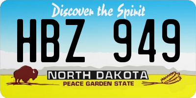 ND license plate HBZ949