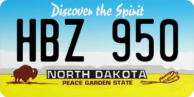 ND license plate HBZ950