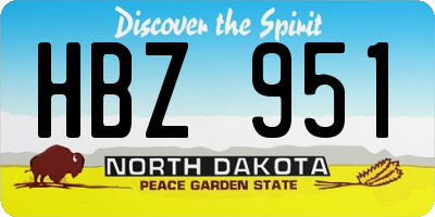 ND license plate HBZ951