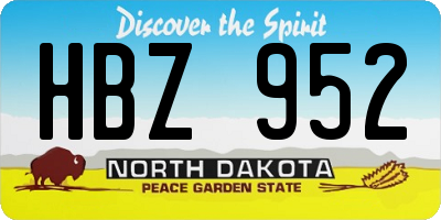 ND license plate HBZ952