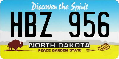 ND license plate HBZ956