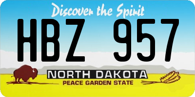 ND license plate HBZ957