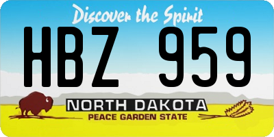 ND license plate HBZ959