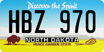 ND license plate HBZ970