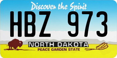 ND license plate HBZ973