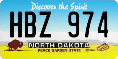 ND license plate HBZ974