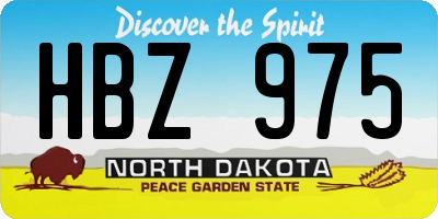 ND license plate HBZ975