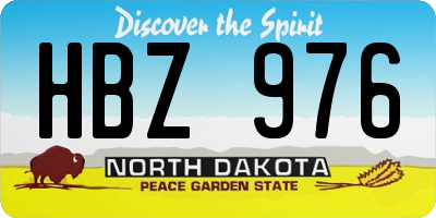 ND license plate HBZ976