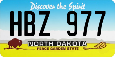 ND license plate HBZ977