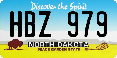 ND license plate HBZ979