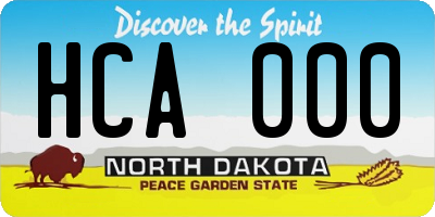 ND license plate HCA000