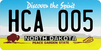 ND license plate HCA005