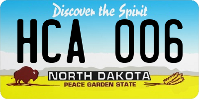 ND license plate HCA006