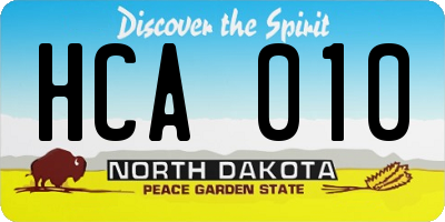 ND license plate HCA010