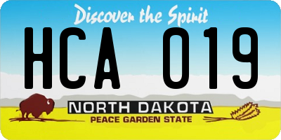 ND license plate HCA019