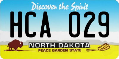 ND license plate HCA029