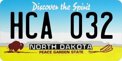 ND license plate HCA032