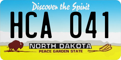 ND license plate HCA041