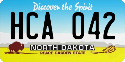 ND license plate HCA042