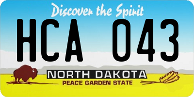 ND license plate HCA043