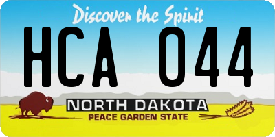 ND license plate HCA044