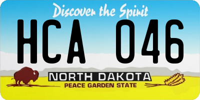 ND license plate HCA046