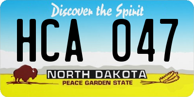 ND license plate HCA047