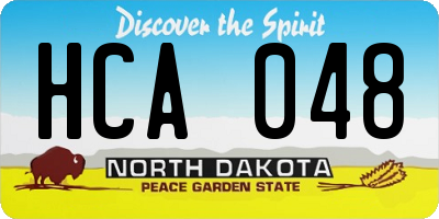 ND license plate HCA048