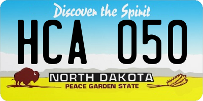 ND license plate HCA050