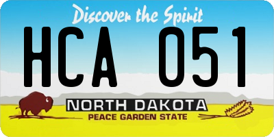 ND license plate HCA051