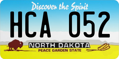 ND license plate HCA052