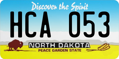 ND license plate HCA053